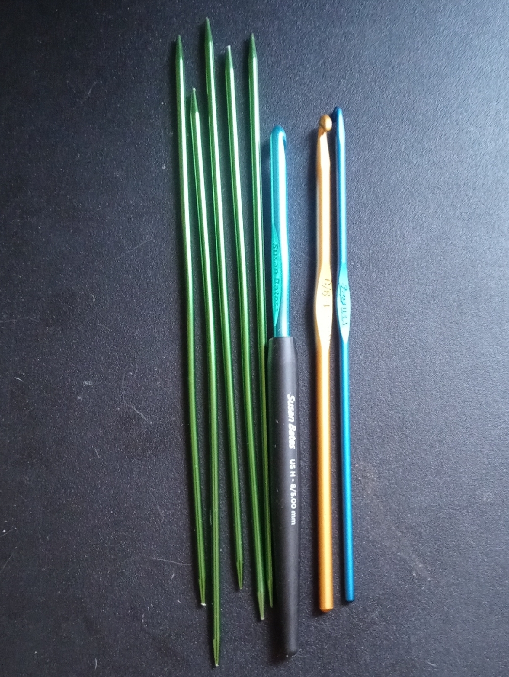 Satin Basics Green Knitting Needles and Crochet Hooks Set